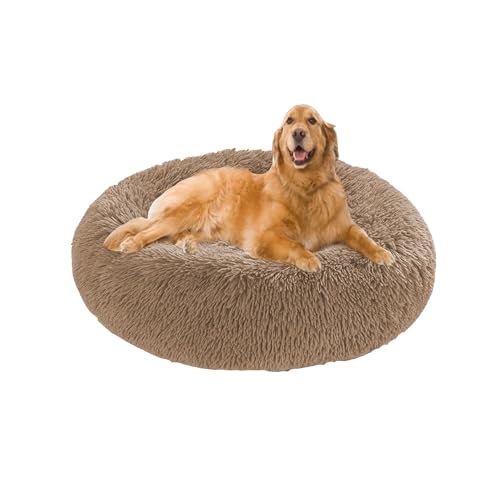 Orthopädische Hundebetten, Anti-Angst, beruhigendes Hundesofa, waschbar, weiche Plüsch-Matratze, für kleine, mittelgroße und große Haustiere mit rutschfester Unterseite (100 x 100 x 20 cm, Khaki) Orthopädische Hundebetten, Anti-Angst, beruhigendes Hundesofa, waschbar, weiche Plüsch-Matratze, für kleine, mittelgroße und große Haustiere mit rutschfester Unterseite (100 x 100 x 20 cm, Khaki) von DUOLEH