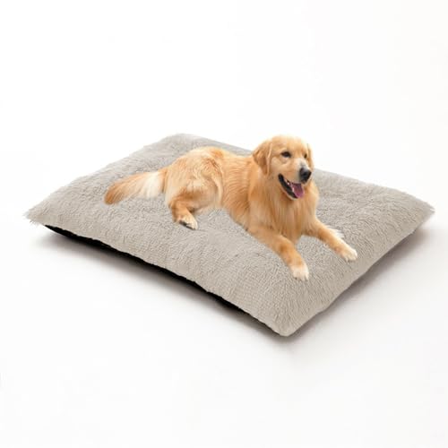 Weiches und flauschiges Hundebett, extra groß, Anti-Angst-Kissen, waschbar, rechteckig, Haustiermatratze, mit rutschfester Unterseite, 65 x 48 x 8 cm, gebrochenes Weiß Weiches und flauschiges Hundebett, extra groß, Anti-Angst-Kissen, waschbar, rechteckig, Haustiermatratze, mit rutschfester Unterseite, 65 x 48 x 8 cm, gebrochenes Weiß von DUOLEH