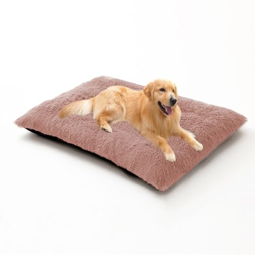 Weiches und flauschiges Hundebett, extra groß, Anti-Angst-Kissen, waschbar, rechteckig, Haustiermatratze, mit rutschfester Unterseite, 93 x 65 x 10 cm, Rosa Weiches und flauschiges Hundebett, extra groß, Anti-Angst-Kissen, waschbar, rechteckig, Haustiermatratze, mit rutschfester Unterseite, 93 x 65 x 10 cm, Rosa von DUOLEH