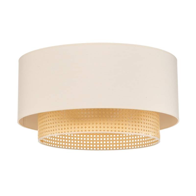 B-Ware Duolla Deckenleuchte Hängelampe Boho Rattanlampe Creme Weiß 60 Cm Baumwolle von DUOLLA