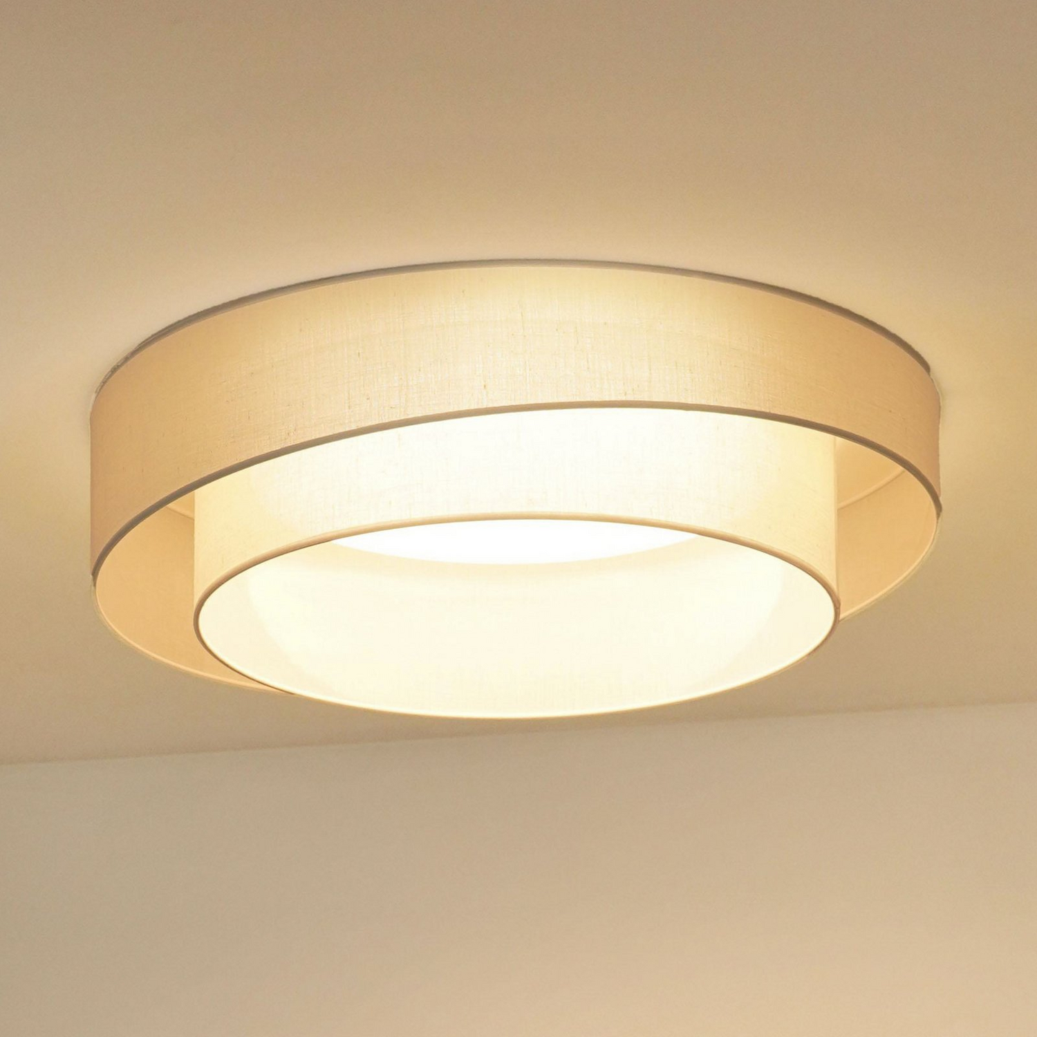 Duolla Led Deckenleuchte Lampe Leuchte Fernbedienung Weiß 60cm Dimmbar Textil B-Ware Duolla Led Deckenleuchte Lampe Leuchte Fernbedienung Weiß 60cm Dimmbar Textil B-Ware von DUOLLA