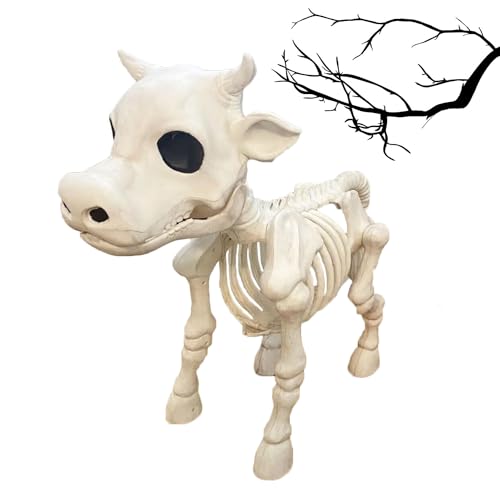 DUOPAI Cow Skeleton Halloween Decoration, Kuh Skelett Halloween Dekoration, 2023 Neue Totenkopf Dekoration, Kuh-Skelett-Figuren, für den Außenbereich, Halloween von DUOPAI