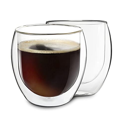 DUOS® Jumbo Latte Macchiato Gläser Set 2x310ml, Doppelwandige Gläser Latte Macchiato, Doppelwandige Kaffeegläser, Teegläser, Cappuccino Gläser Eiskaffee Gläser Thermogläser doppelwandig Espressotassen von DUOS