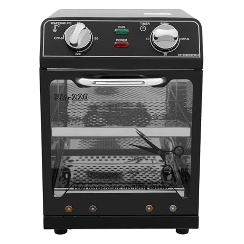 Hochtemperatursterilisator Autoklav Sterilisator mit Smart Funktion Heißluftsterilisator max. 220°C für Friseursalon, Spa, Nagelstudio, Werkzeugsterilisator von DUOSAMY