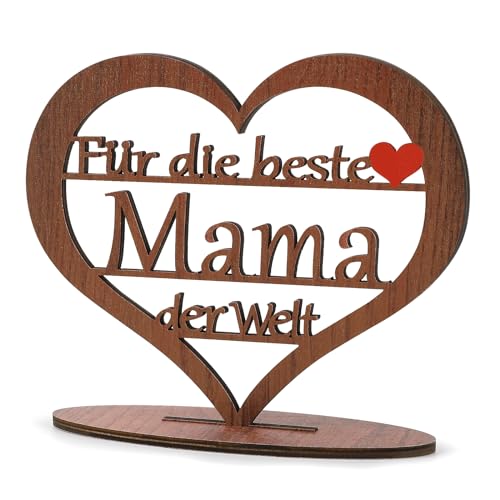 Geschenk für Mama, Muttertagsgeschenk Holz Herz Deko, Tischdeko für Muttertag, Geburtstag, Hochzeit, Weihnachten von DUOUPA