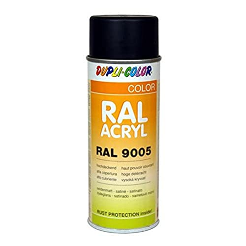 Dupli-Color 472558 RAL-Acryl-Spray 9005, 400 ml, Tiefschwarz Seidenmatt, gelb von DUPLI-COLOR