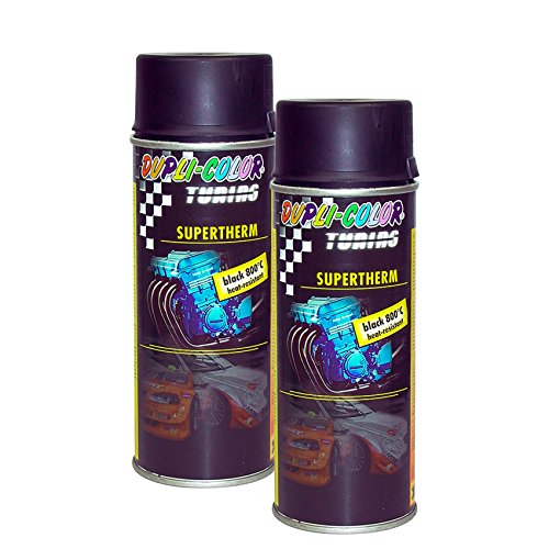 DUPLI_bundle 2X Dupli-Color SUPERTHERM Black 800°C Hitzefest 400ml 191794 von DUPLI_bundle