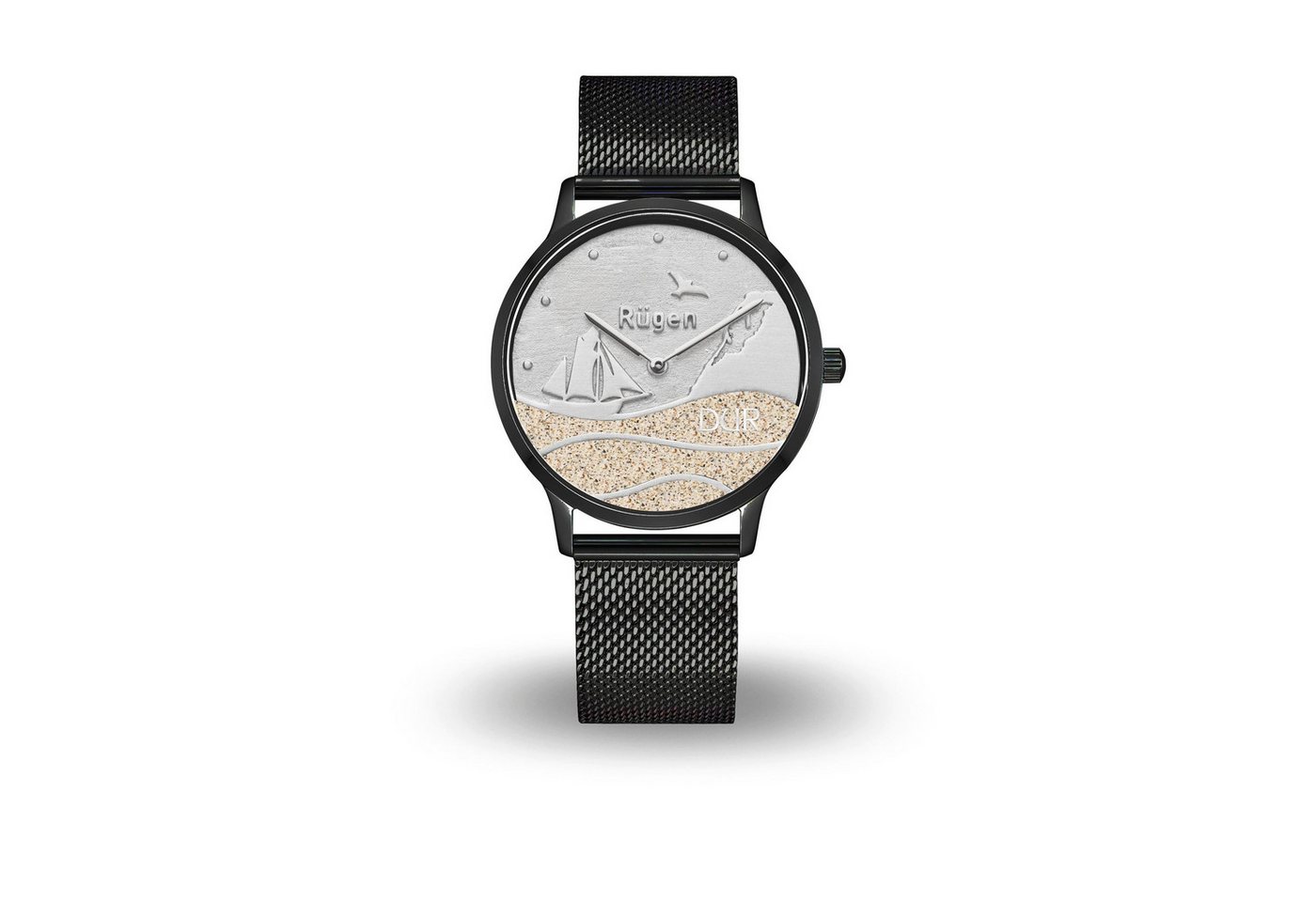 DUR Uhr DUR Schmuck: Uhr 36er „Strandwellen Rügen“ mit Strandsand, PVD beschic DUR Uhr DUR Schmuck: Uhr 36er „Strandwellen Rügen“ mit Strandsand, PVD beschic von DUR