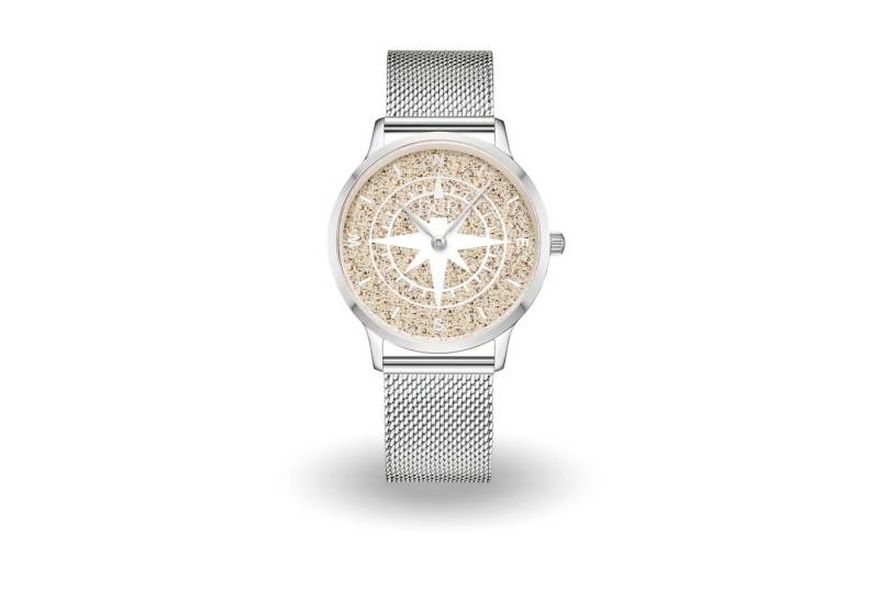 DUR Uhr DUR Schmuck: Uhr 36er "Kompass" mit Strandsand,matt, Mesh Band Edelsta von DUR