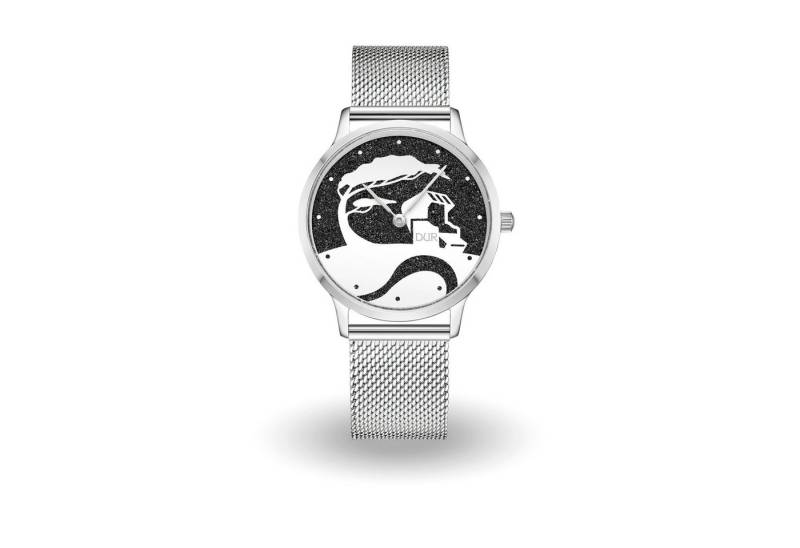 DUR Uhr DUR Schmuck: Uhr 36er "Küste" mit Lavasand, matt, Mesh Band Edelstahl von DUR