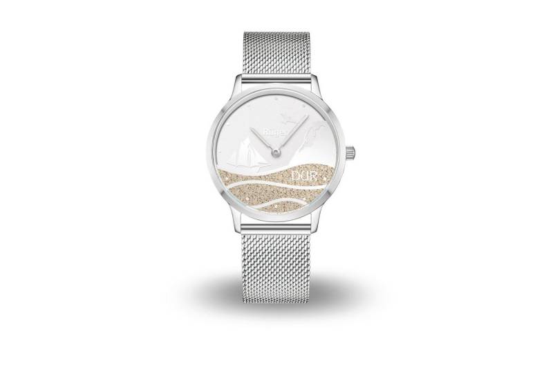 DUR Uhr DUR Schmuck: Uhr 36er "Strandwellen Rügen" mit Strandsand, Mesh Band E von DUR
