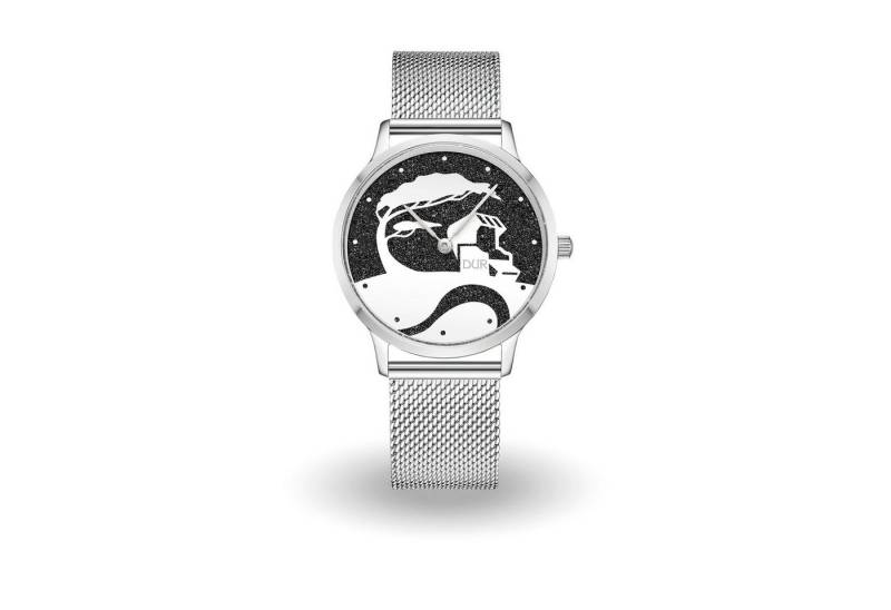 DUR Uhr DUR Schmuck: Uhr 40er "Küste" mit Lavasand, Mesh Band Edelstahl, DW016 von DUR