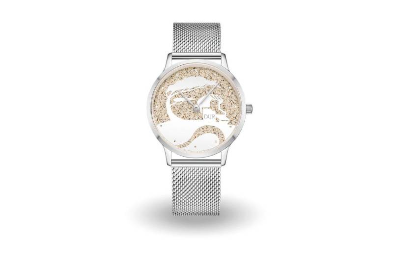 DUR Uhr DUR Schmuck: Uhr 40er "Küste" mit Strandsand, Mesh Band Edelstahl, DW von DUR