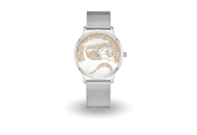 DUR Uhr DUR Schmuck: Uhr 40er "Küste" mit Strandsand, matt, Mesh Band Edelsta von DUR