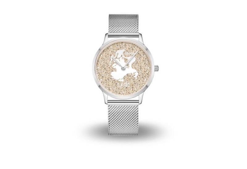 DUR Uhr DUR Schmuck: Uhr 40er "Rügen" mit Strandsand, Mesh Band Edelstahl, DWE von DUR