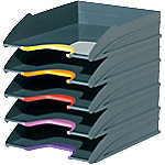 DURABLE Ablagefächer VARICOLOR TRAY SET Polystyrol Farbig sortiert 25,5 x 33 x 5,5 cm 5 Stück von DURABLE