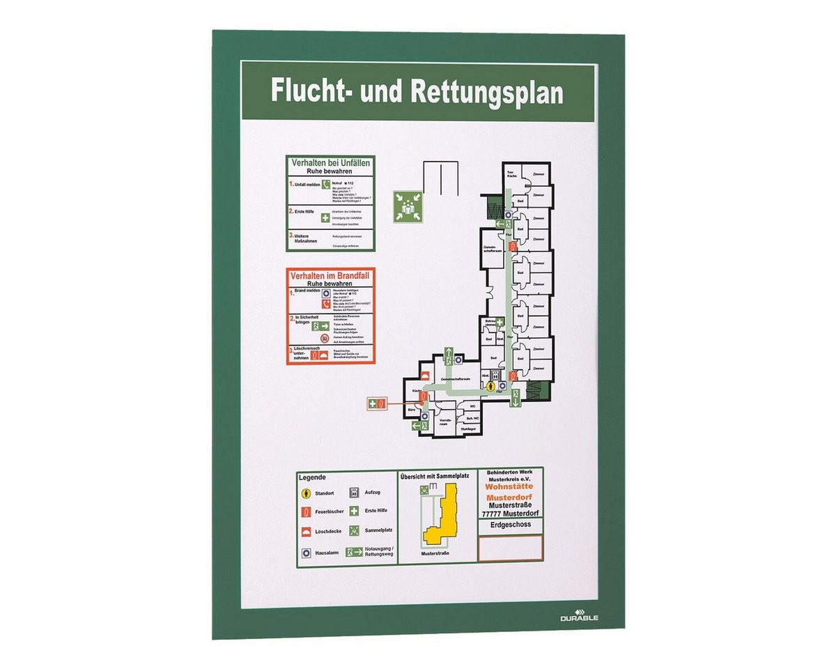 DURABLE Einzelrahmen DURAFRAME® 4872, (2 St), Info-Rahmen selbstklebend mit Magnetdeckel von DURABLE
