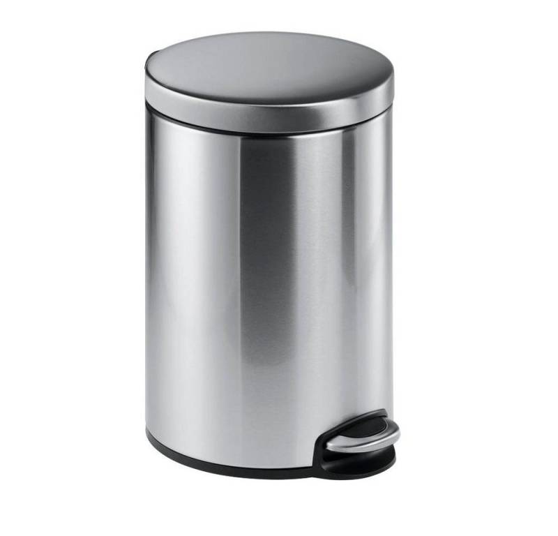 DURABLE Mülleimer DURABLE Treteimer Edelstahl rund 12l silber metallic von DURABLE