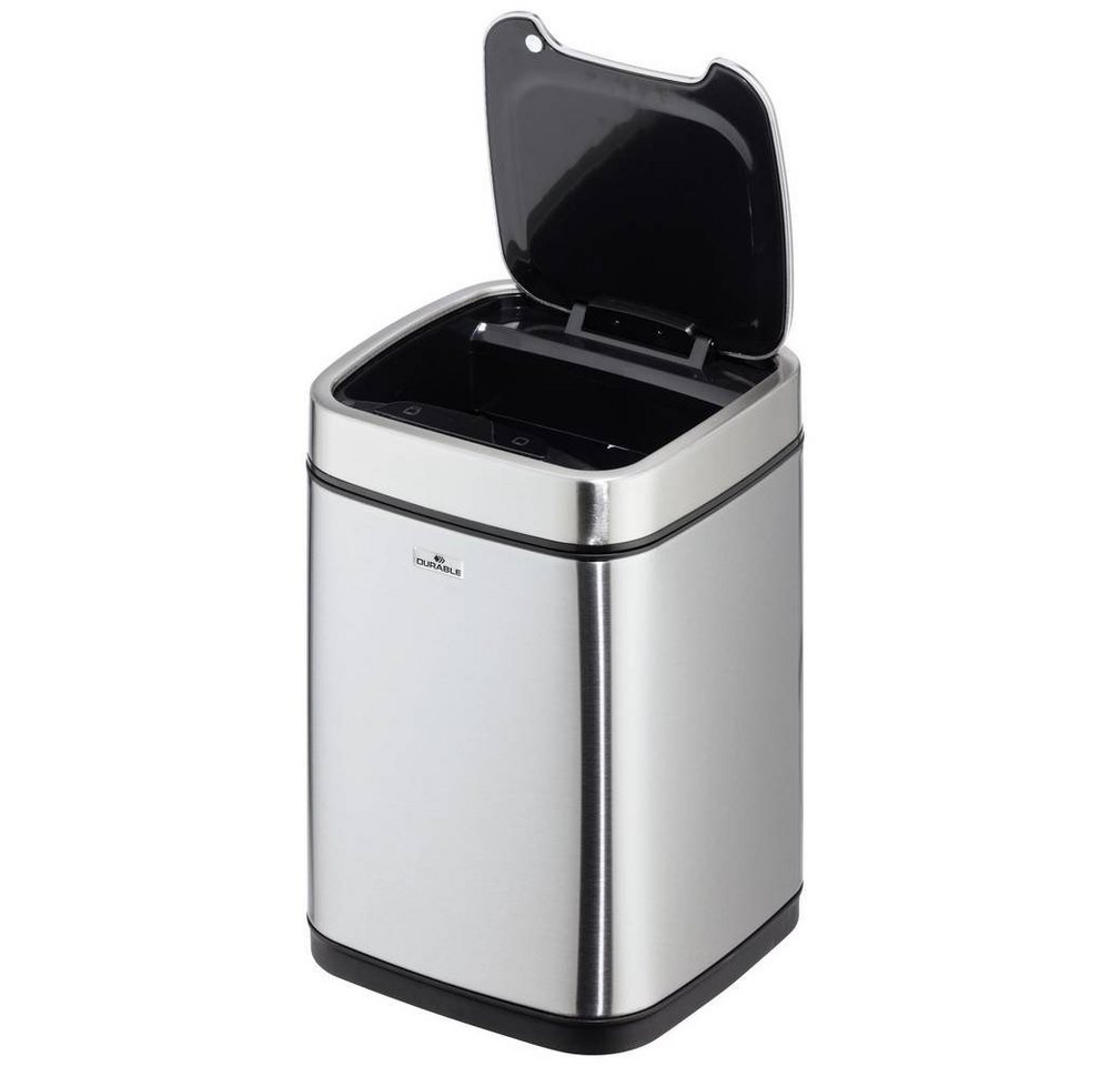 DURABLE Mülleimer Sensor-Treteimer NO TOUCH für 6L, Edelstahl, One-Touch-Deckelöffnung von DURABLE