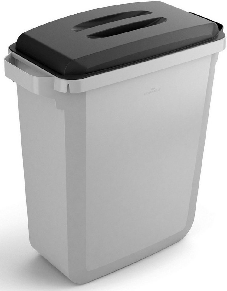 DURABLE Papierkorb Abfallbehälter Durabin Eco Kunststoff recycelt rechteckig 60l grau. von DURABLE