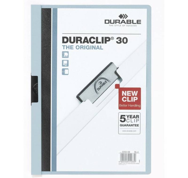 DURABLE Papierscheren 25 Klemmhefter DURACLIP hellblau von DURABLE