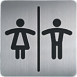 DURABLE Piktogramm Damen-/Herrentoilette Edelstahl 15 x 15 cm von DURABLE