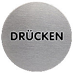 DURABLE Piktogramm Edelstahl DRÜCKEN Ø 65 mm von DURABLE