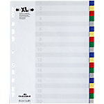 DURABLE Blanko Register DIN A4 Überbreite Farbig Sortiert Mehrfarbig 20-teilig PP (Polypropylen) Portrait A4+ 11 Löcher 6759-27 von DURABLE