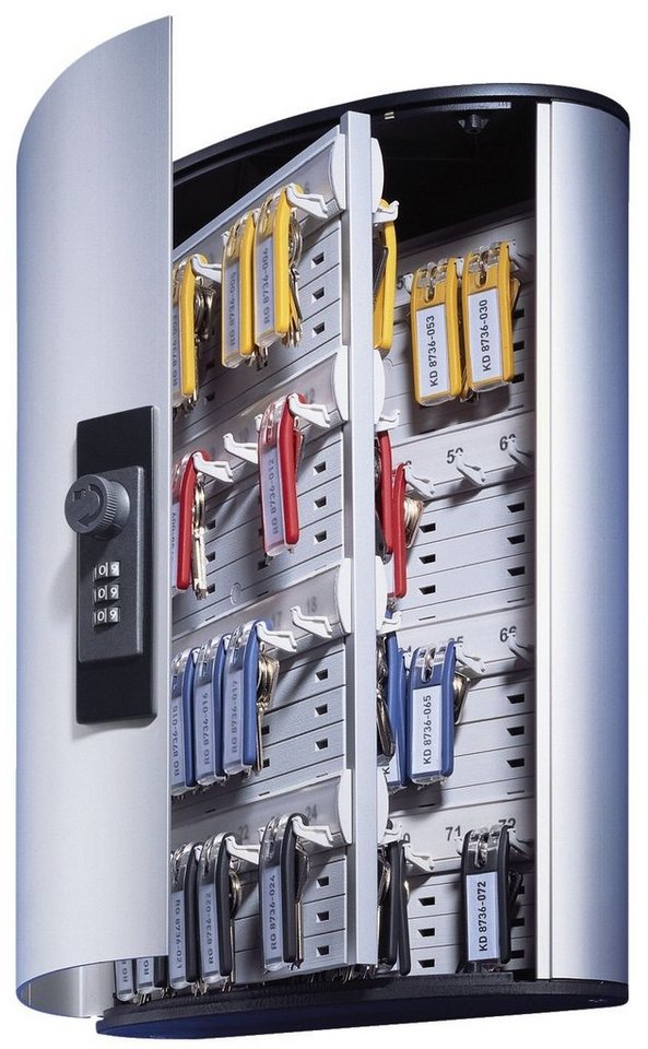 DURABLE Schlüsseltresor 23 Schlüsselkasten KEY BOX - 72 Haken mit Zahlenschloss und Panel grau von DURABLE