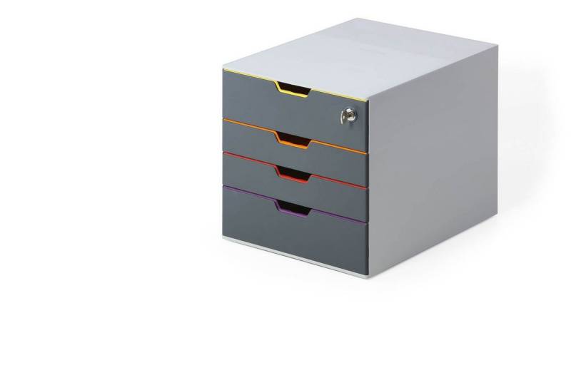 DURABLE Schubladenbox VARICOLOR, Durable 760627 Schubladenbox abschließbar (Varicolor 4 Safe) 4 Fächer von DURABLE
