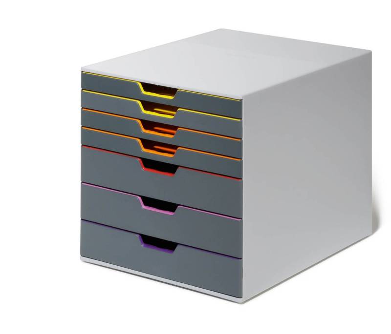 DURABLE Schubladenbox VARICOLOR, Durable 760727 Schubladenbox A4 (Varicolor) 7 Fächer, mit Etiketten zu von DURABLE
