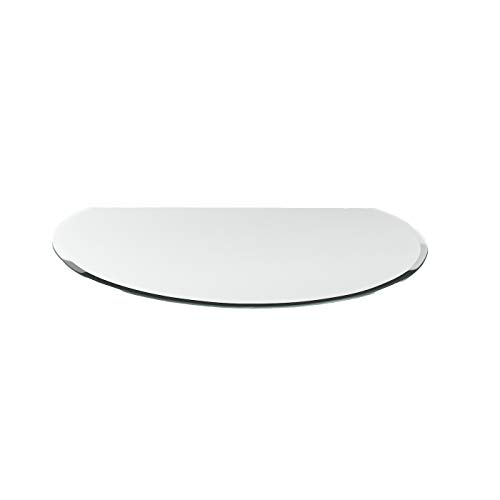 Funkenschutzplatte G11 Kreisabschnitt ESG 8mm x 1200mm x 950mm mit 18mm Facette Glasplatte Bodenplatte Kaminplatte Funkenschutz Ofenplatte Kaminglas von DURAFLAMM®