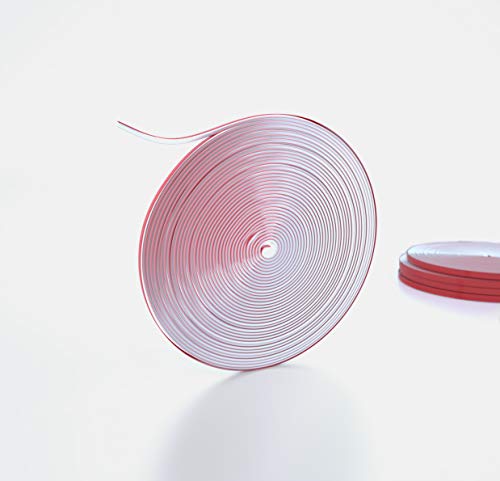 DURAFLAMM® Dichtlippe, Gummi, Rot, 25,00m x 6mm x 1,5mm, Wasserfest, Tür, Fenster, Arbeitsplatte, Waschbecken, Badewanne, Rohr, Dachrinne, 24 h Aushärtung, Streif von DURAFLAMM®