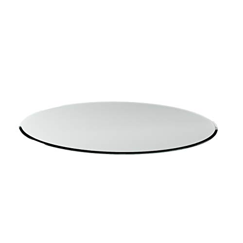 AEARJOHN Kaminplatte G22 Elipse 6 mm x 1500 mm x 1200 mm ESG mit 18mm Facette Glasplatte Bodenplatte Funkenschutzplatte Funkenschutz Ofenplatte Kaminglas von DURAFLAMM Funkenschutzplatte