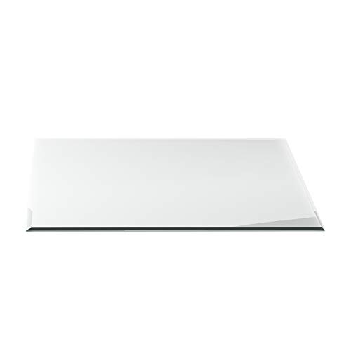 Funkenschutzplatte G20 Quadrat 6 mm x 1200 mm x 1200 mm ESG mit 18mm Facette Glasplatte Bodenplatte Kaminplatte Funkenschutz Ofenplatte Kaminglas von DURAFLAMM Funkenschutzplatte