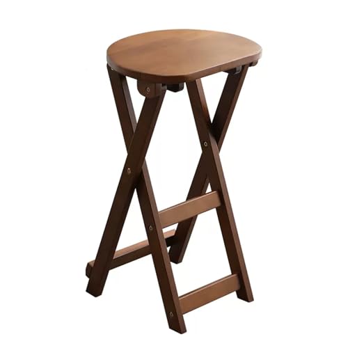 DURAGS 62 cm Tragbarer Barhocker Klappbar, Rückenfreier Klappbarer Küchenstuhl aus Holz mit Fußstütze, Tresenhocker Klappstuhl für Erwachsene (Color : Brown) von DURAGS