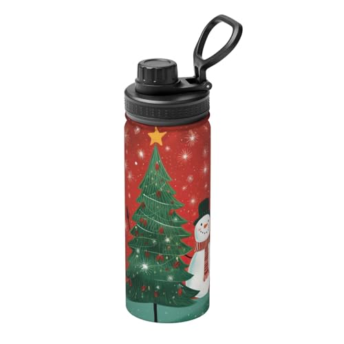 DURAGS Isolierte Sport-Wasserflasche mit Weihnachtsmotiv, Edelstahl, ideal für Outdoor, Sport und Camping von DURAGS