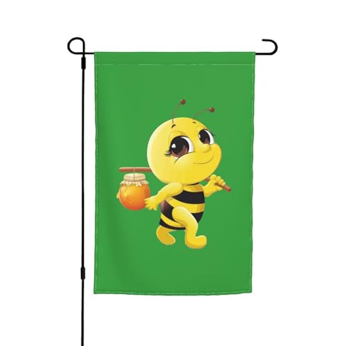 Gartenflagge mit Honigbienen-Motiv, 30,5 x 45,7 cm, saisonale Dekoration für Bauernhaus, Urlaub, Frühling, Outdoor von DURAGS