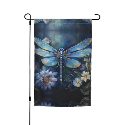 Gartenflagge mit Libellen-Druck, 30,5 x 45,7 cm, saisonale Dekoration für Bauernhaus, Urlaub, Frühling, Outdoor von DURAGS