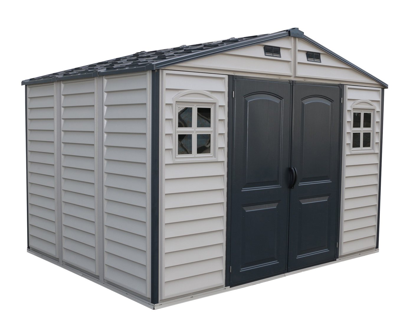 DURAMAX Gerätehaus Kunststoff Gerätehaus 324x247 Gartenhaus Drehtüren, (1 St) von DURAMAX