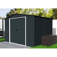 Metall-Gerätehaus Alpine 3x2,4m Gerätehaus aus Metall in Anthrazitgrau, Geräteschrank mit 0,31 mm Wandstärke Gartenhaus - Duramax von DURAMAX