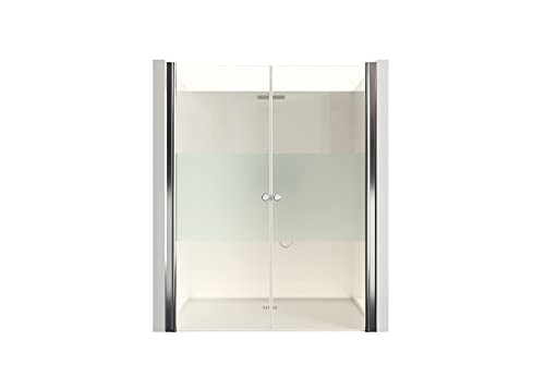 Duschkabine Satinierter Mittelstreifen 195 cm x 100-105 cm x 6 mm | ESG | Nano von DURASHOWER