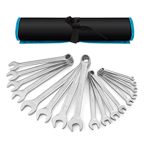 DURATECH Ringmaulschlüssel Set Gabelringschlüssel-Satz, 17-teilig Set, SW 6-22mm, DIN 3113, Chrom-Vanadium-Stahl, Matt verchromt, mit Rolltasche DURATECH Ringmaulschlüssel Set Gabelringschlüssel-Satz, 17-teilig Set, SW 6-22mm, DIN 3113, Chrom-Vanadium-Stahl, Matt verchromt, mit Rolltasche von DURATECH