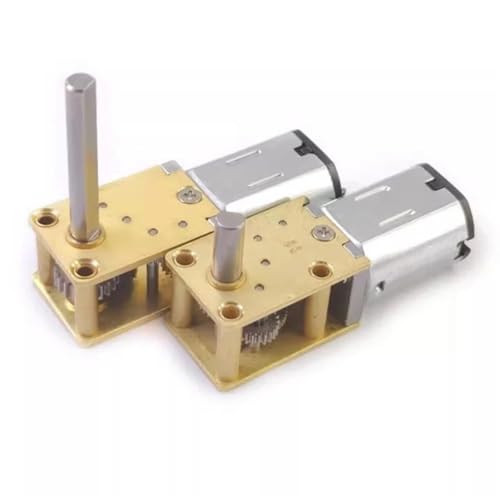DC 12 V (bis 6 V 3 V) Mikrometall-Gleichstrommotor mit langsamer Geschwindigkeit und hohem Drehmoment und Schneckengetriebe, lange Doppelwelle(Short axis 8mm,6V 13RPM) von DURAVIK