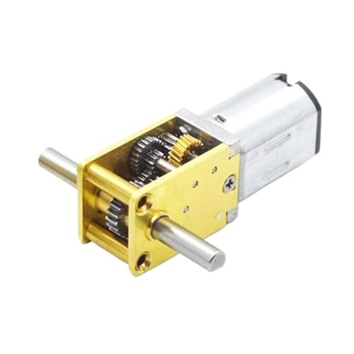 DC Schneckengetriebemotor Mini-N20-Getriebemotor, DC 3 V, 6 V, 12 V, 4–381 U/min, hohes Drehmoment, Metall, elektrischer Untersetzungsmotor, langsames Getriebe(12V 27 RPM,Double Shaft) von DURAVIK
