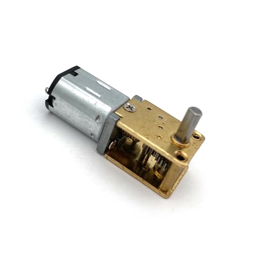 DC Schneckengetriebemotor Mini-N20-Getriebemotor, DC 3 V, 6 V, 12 V, 4–381 U/min, hohes Drehmoment, Metall, elektrischer Untersetzungsmotor, langsames Getriebe(12V 53 RPM,Single Shaft) von DURAVIK