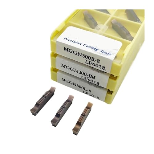 Hartmetall Wendeeinsätze Stecheinsätze MGGN150 MGGN200 MGGN250 MGGN300 MGGN400 MGGN500 R8 R15 L8 LF6018 Drehwerkzeug Hartmetalleinsatz Cutter(-JM,MGGN500,100PCS) von DURAVIK