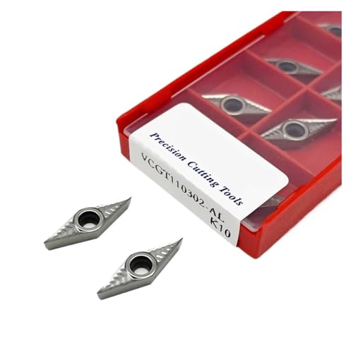 Hartmetall Wendeeinsätze VCGT110302 VCGT160402 VBGT160402 VCGT110304 VCGT160404 VBGT160404 K10 CNC Aluminium Drehen Werkzeuge CNC Drehmaschine Cutter Klingen(VCGT160404-AL K10) von DURAVIK