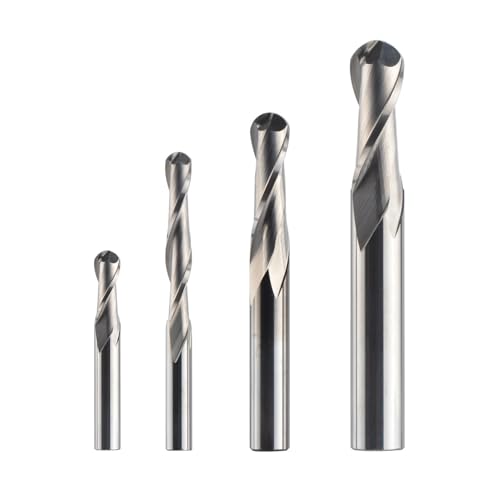 Schaftfräser 1 Stück Hartmetall-Radiusfräser 2 Schneiden R0.5-R4.0 Schaftfräser for Aluminium(W2B-R0.5-L04) von DURAVIK