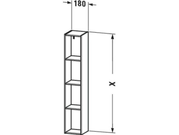 Duravit, Badezimmerregal, Regalelement L-CUBE 180x180x1000mm amerikanisch nussbaum von DURAVIT